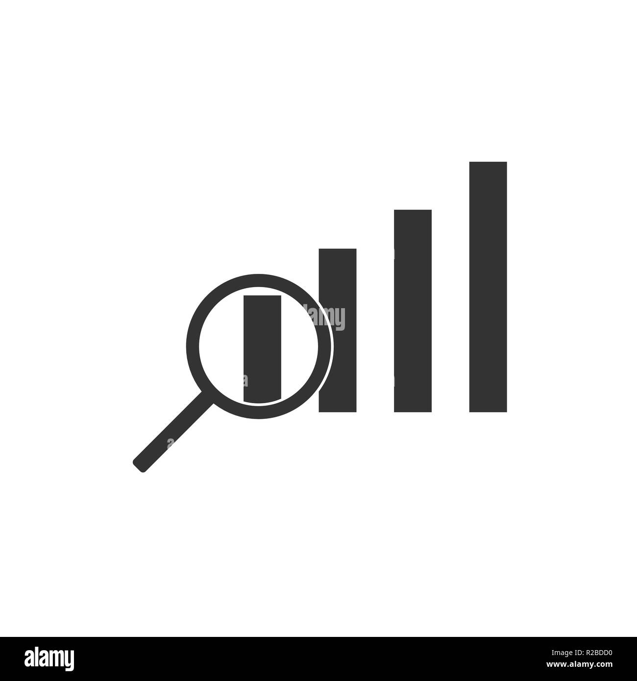 Illustrazione Vettoriale, design piatto. Lente di ingrandimento grafico Illustrazione Vettoriale