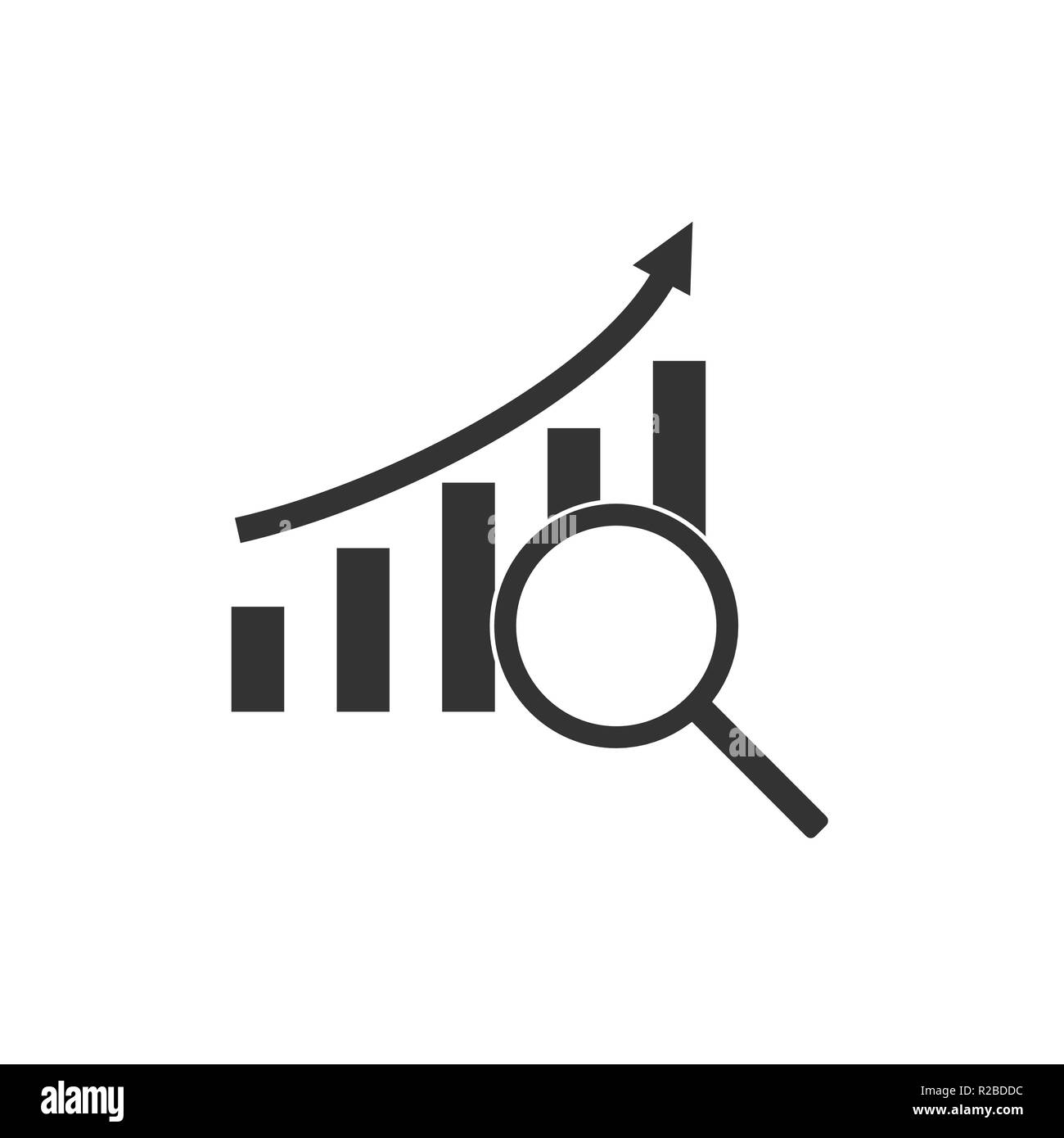 Illustrazione Vettoriale, design piatto. Lente di ingrandimento grafico Illustrazione Vettoriale