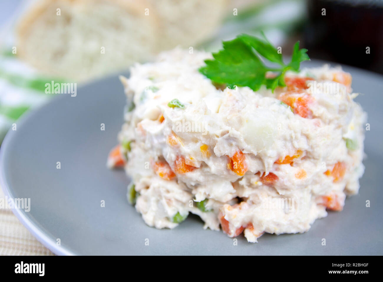 Insalata russa di close-up Foto Stock