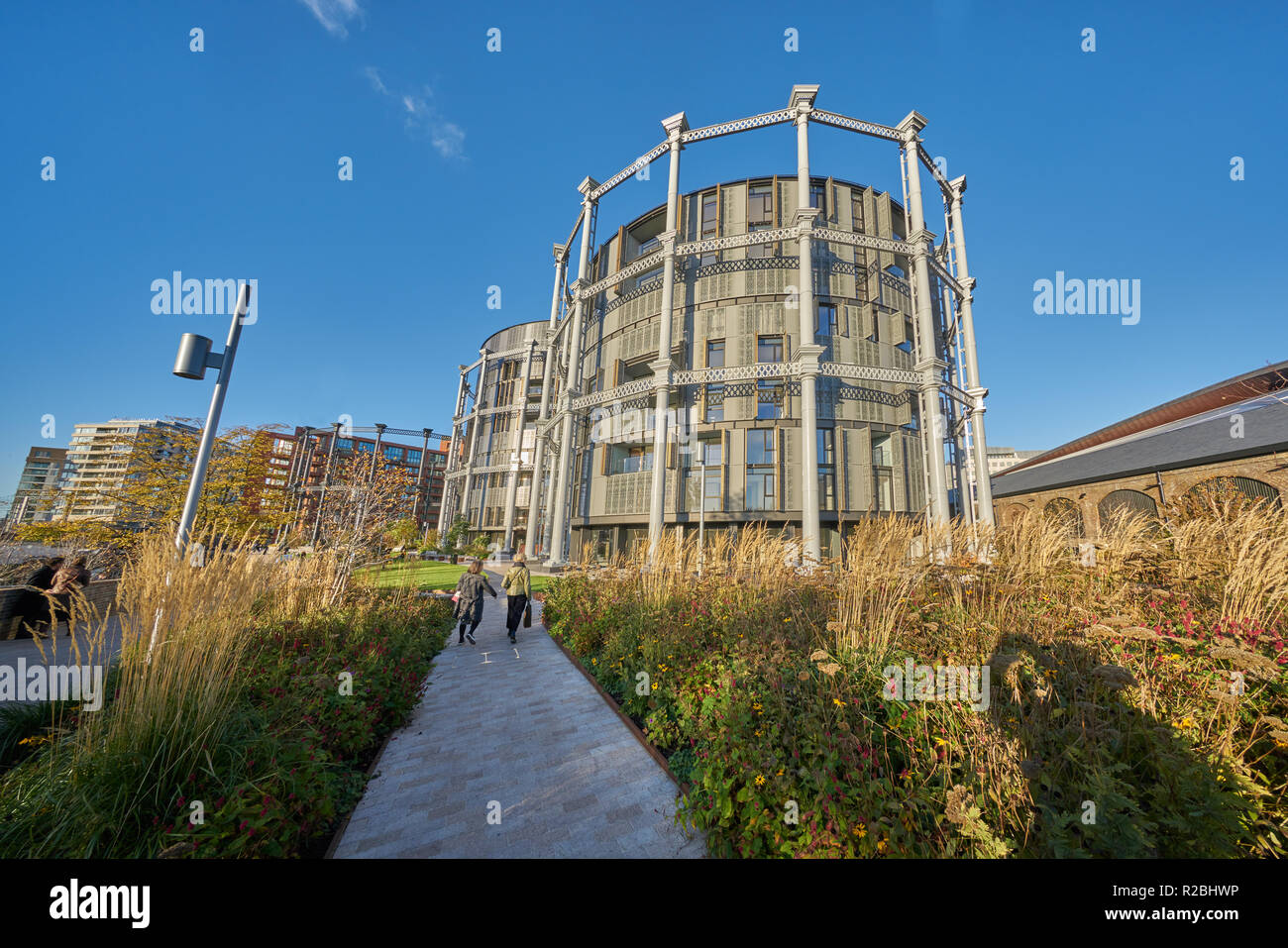 Gasholders kings cross riqualificazione Foto Stock