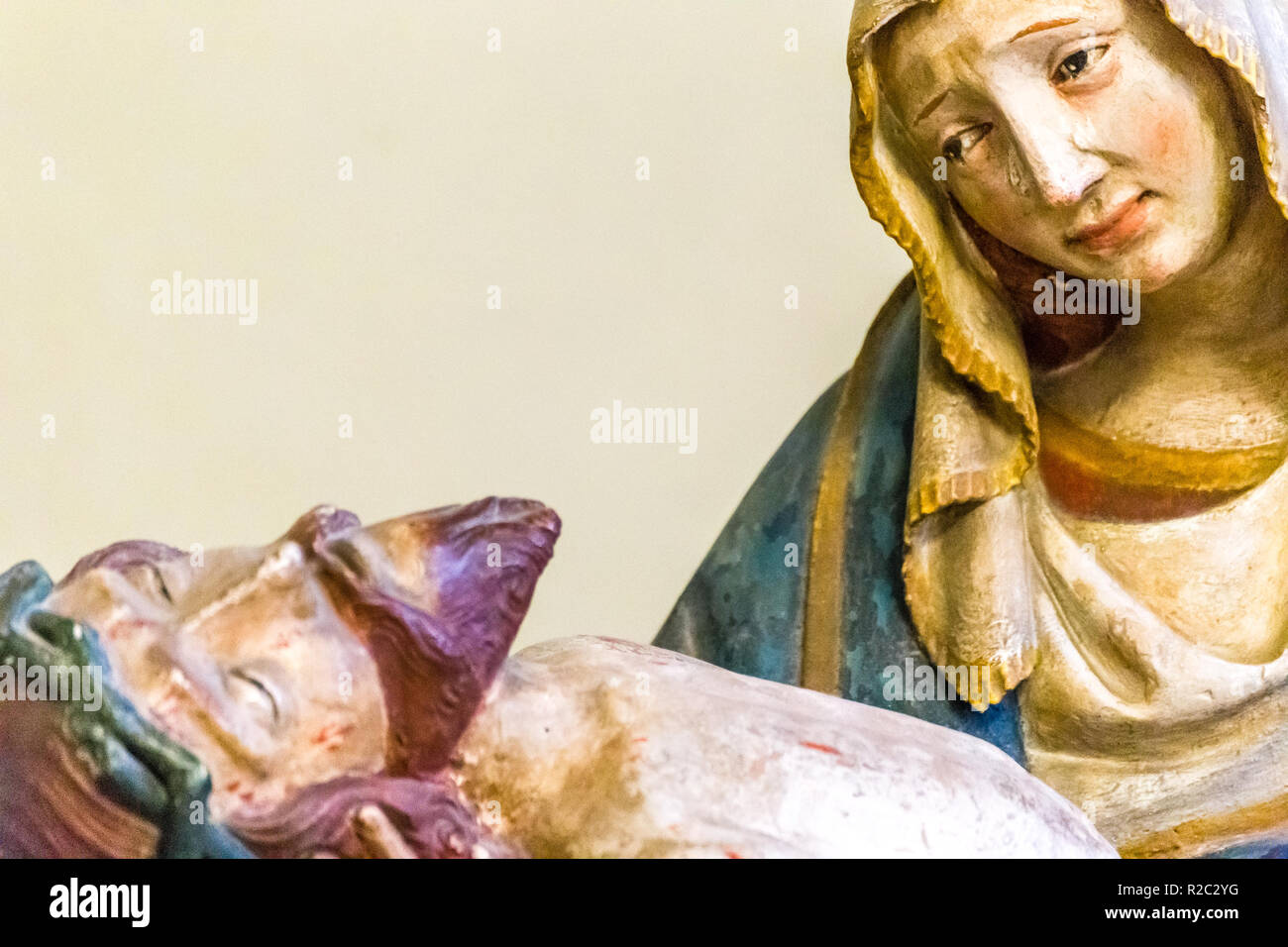 Statua della Beata Vergine Maria e la morte di Gesù Cristo Foto Stock