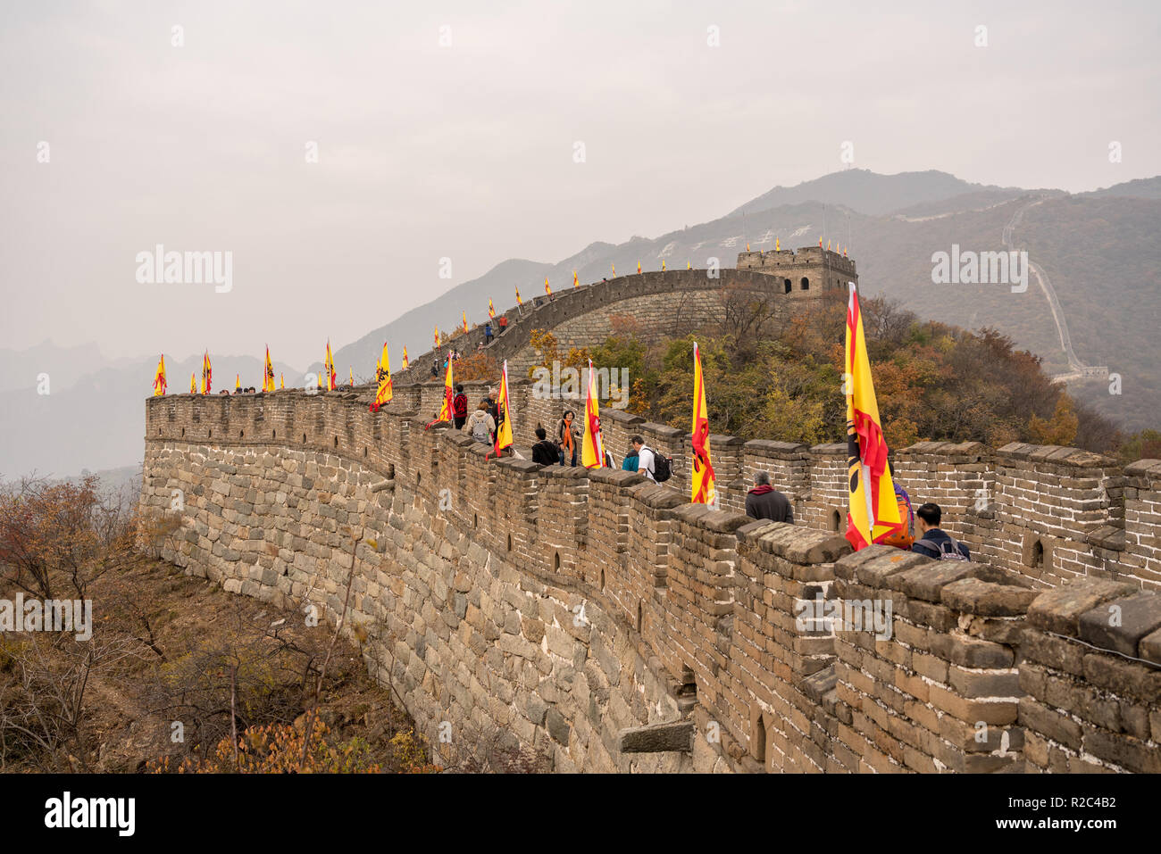 Grande Muraglia a Mutianyu Foto Stock