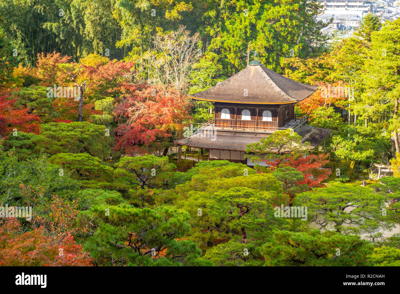 Tempio del Padiglione di Argento a Kyoto, Giappone Foto Stock