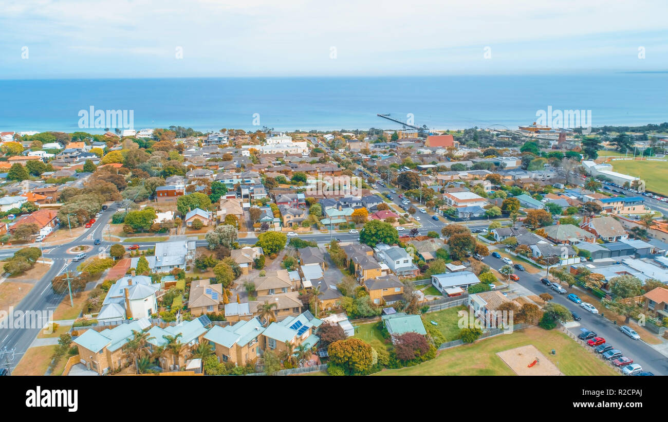 Vista aerea di Frankston, Victoria, Australia Foto Stock