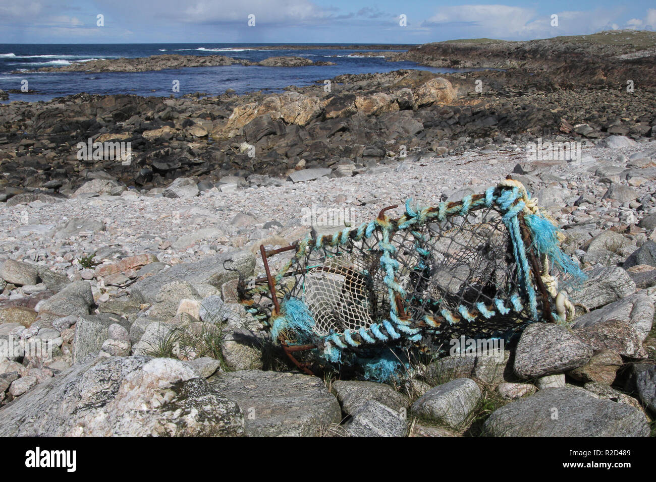 Lobster Pot sulla spiaggia Foto Stock