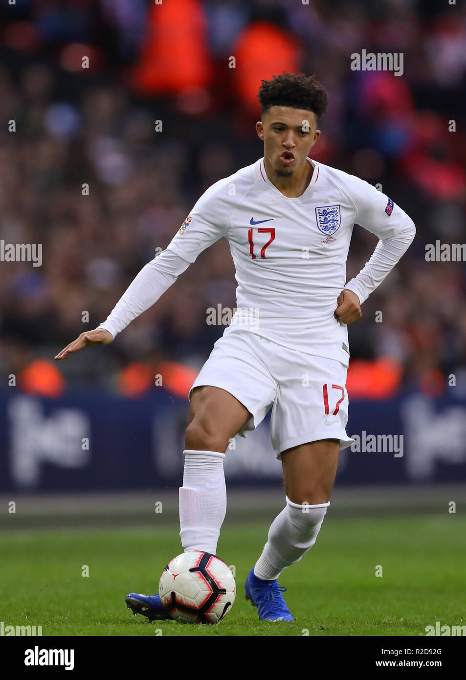 Jadon Sancho di Inghilterra - Inghilterra v Croazia, nazioni UEFA League - Gruppo A4, lo Stadio di Wembley, London - 18 novembre 2018 Foto Stock