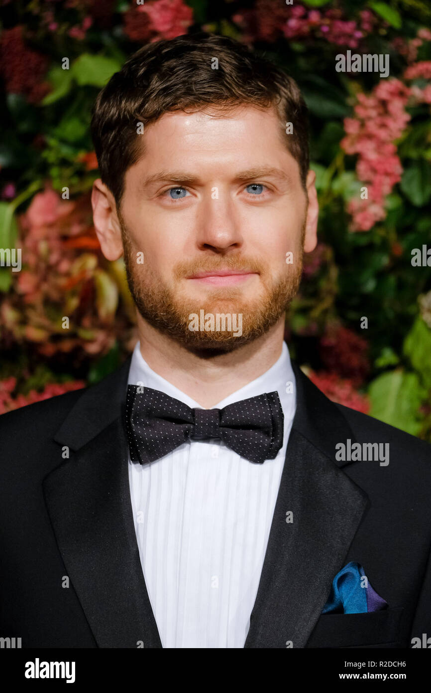 Londra, Regno Unito. 18 Novembre, 2018. Kyle Soller a 64th Evening Standard Theatre Awards 2018 Domenica 18 Novembre 2018 presso il Theatre Royal Drury Lane, Londra. Nella foto: Kyle Soller. Credito: Julie Edwards/Alamy Live News Foto Stock