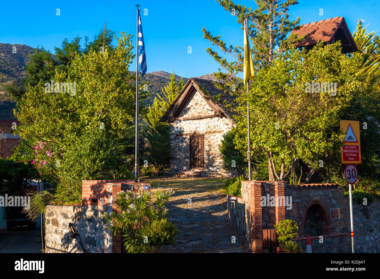 Timios Stavròs cappella a Kyperounda village. Limassol District. Foto Stock