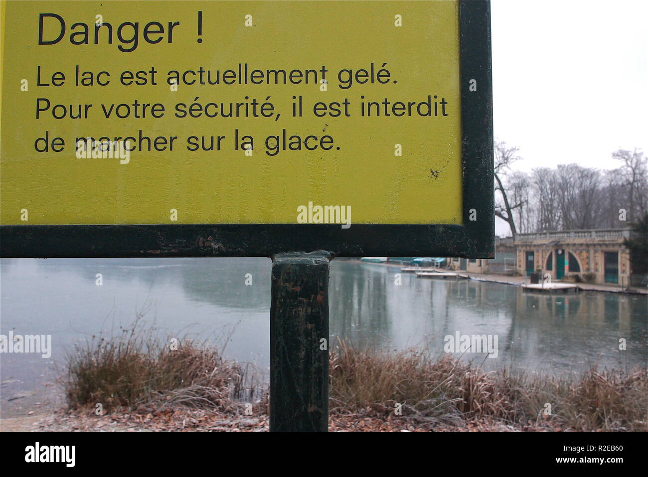 Pesante ondata di freddo colpisce di Lione, Francia Foto Stock