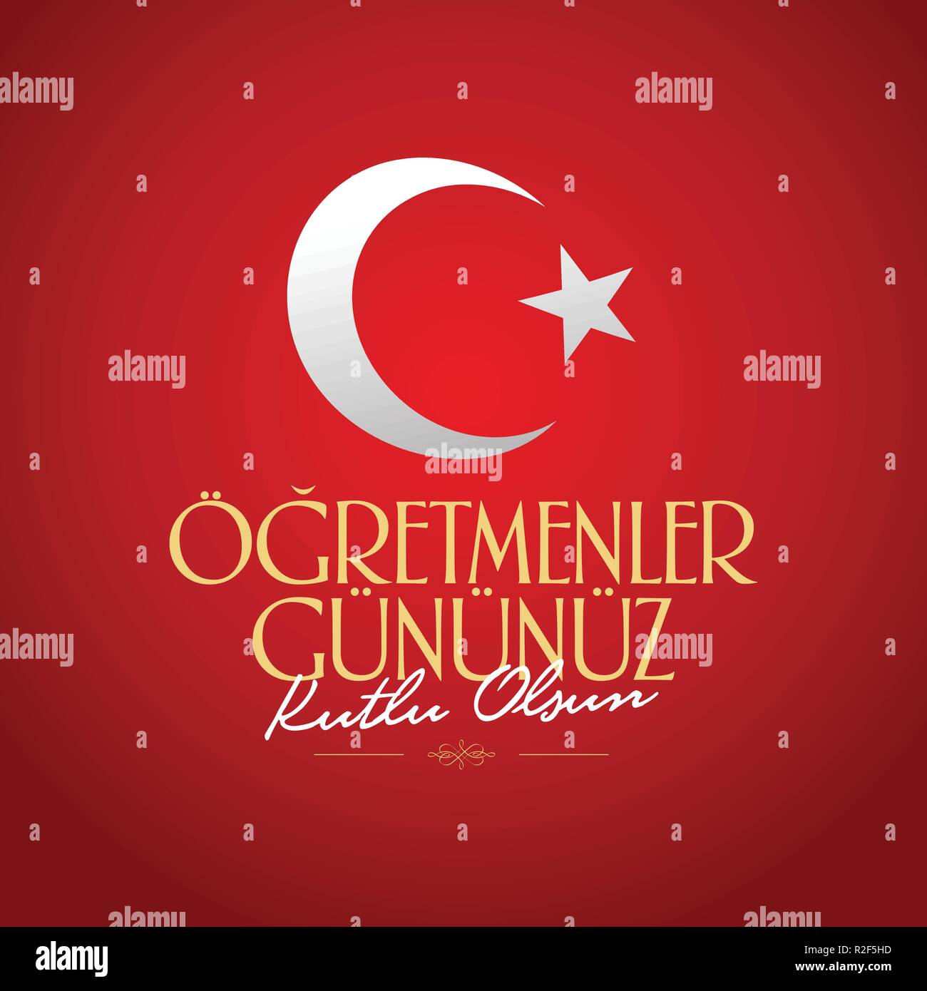 Novembre 24 insegnanti turco giorno, affissioni Design. Bandiera turca simbolo. Turco: Novembre 24, felice di insegnanti di giorno. Illustrazione Vettoriale