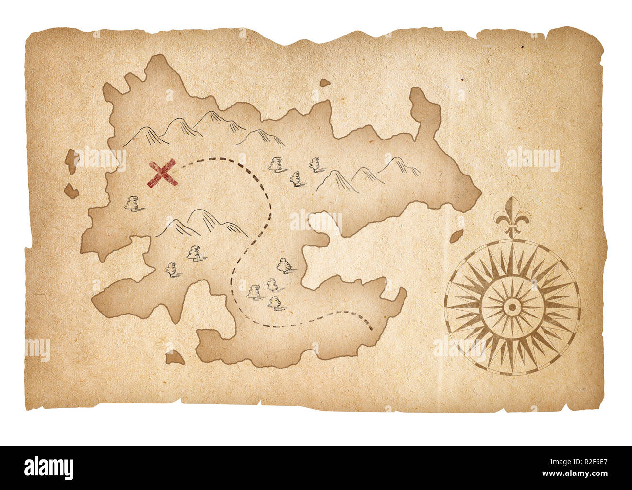 Mappa Del Tesoro Dei Pirati Isolato Con Percorso Di Clipping Incluso Foto Stock Alamy