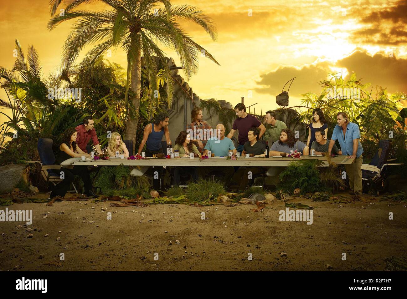 Lost serie TV 2004 - 2010 - USA Anno: 2010 stagione 6 Zuleikha Robinson, Nestor Carbonell, Ken Leung, Naveen Andrews, Evangeline Lilly, Josh Holloway, Terry O'Quinn, Matthew Fox, Daniel Dae Kim, Yunjin Kim, Emilie de Ravin, Michael Emerson, Jorge Garcia, Jeff Fahey Foto Stock