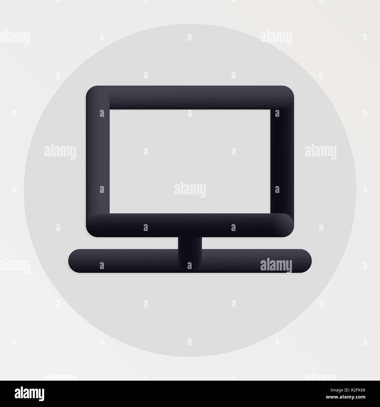 Il monitor di un computer mescolate grassetto nero icona linea. Illustrazione Vettoriale di monitor forma pittogramma di fluido in un cerchio su sfondo bianco per il vostro design Illustrazione Vettoriale