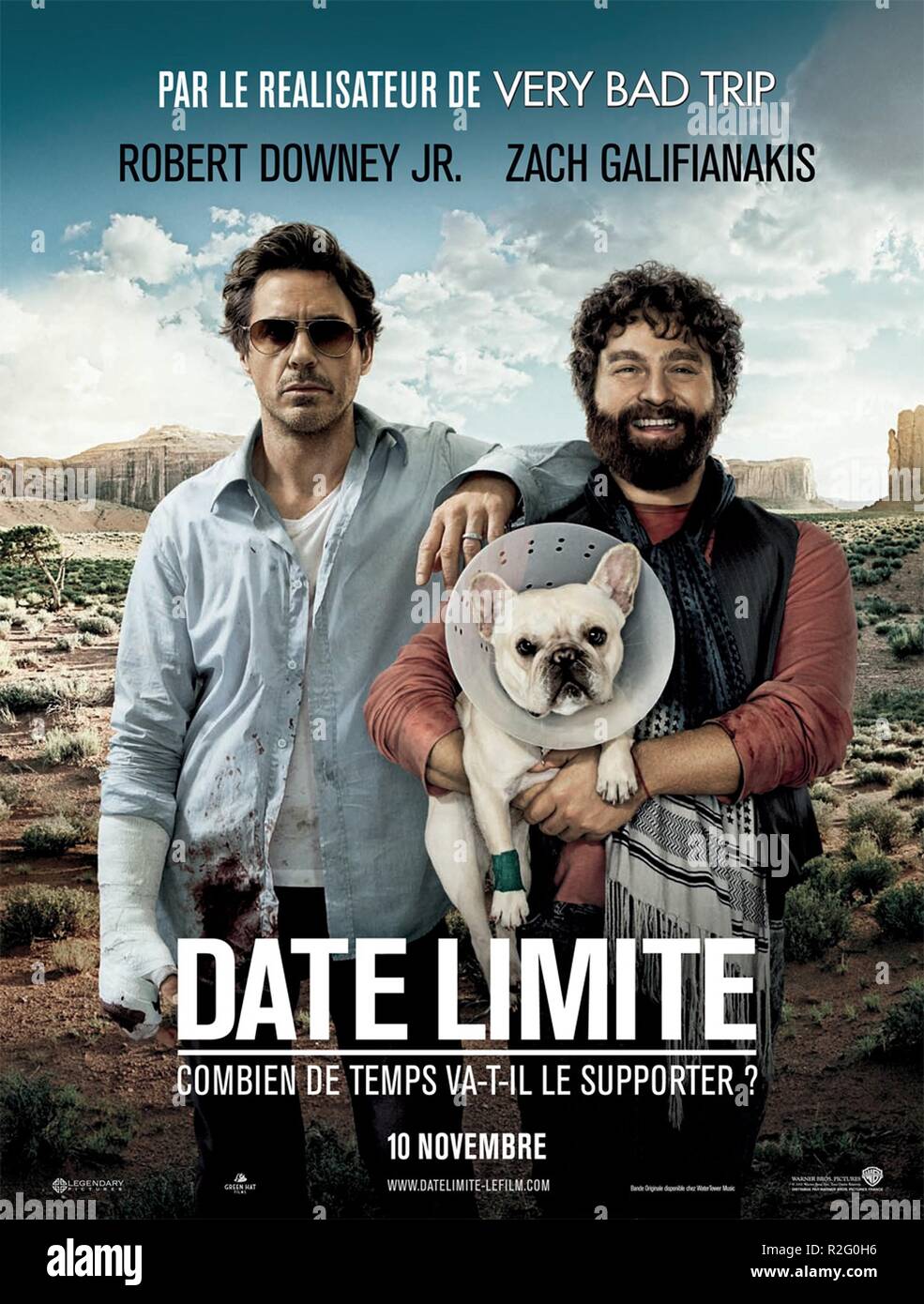 Data di scadenza Anno : 2010 USA Direttore : Todd Phillips Robert Downey Jr., Zach Galifianakis poster (Fr) Foto Stock