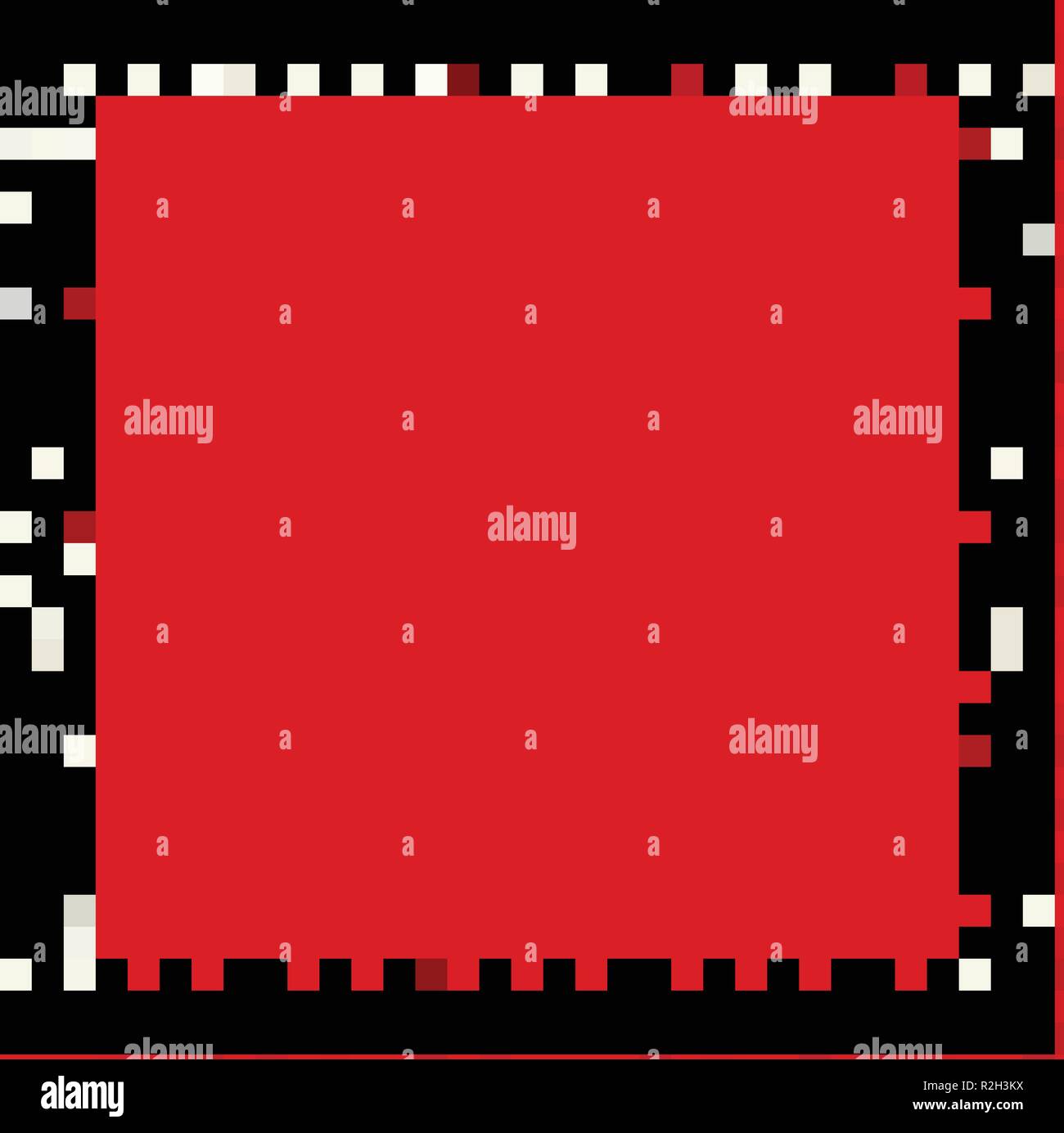 Il simbolo del fiocco di neve bordo per Natale e Capodanno Vacanze. Piazza telaio a fiocchi di neve su sfondo rosso. Template vettoriale per banner, coupon regalo, invito Illustrazione Vettoriale