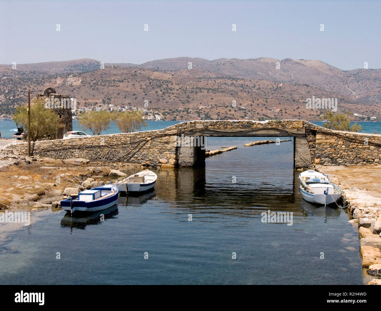 Ponte a Elounda, Creta Foto Stock
