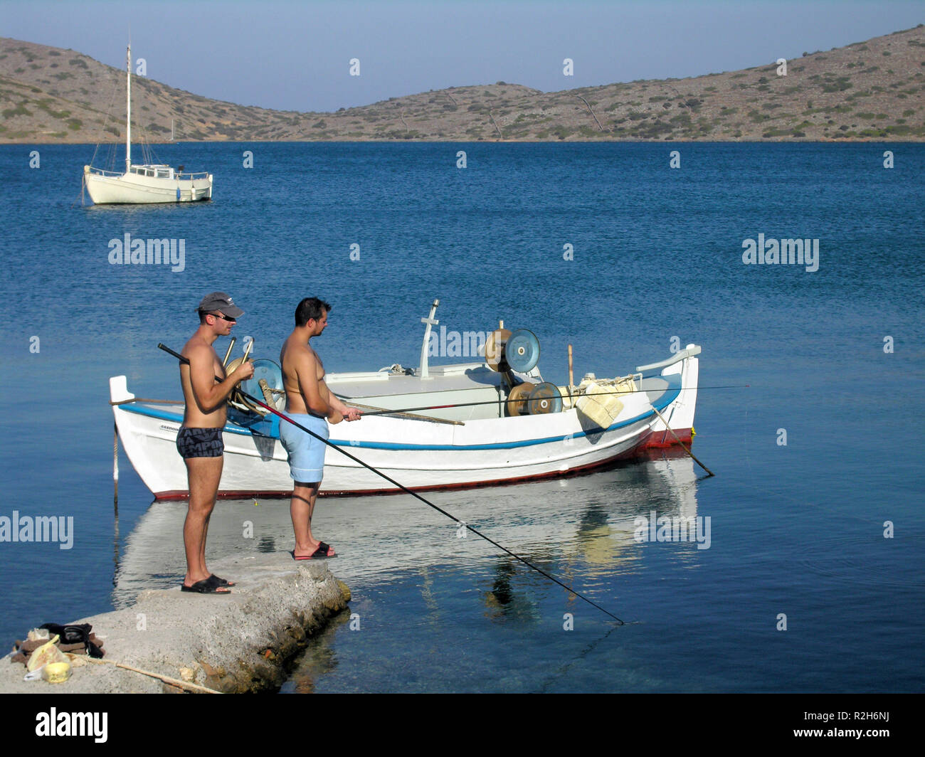 La pesca a Creta Foto Stock
