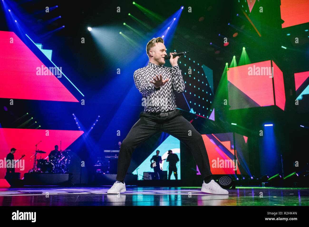 La Svizzera, Zurigo - Novembre 16, 2018. Il cantante britannico e cantautore Olly Murs esegue un concerto dal vivo durante la Energy Star notte 2018 in Hallenstadion di Zurigo. (Photo credit: Gonzales foto - Tilman Jentzsch). Foto Stock