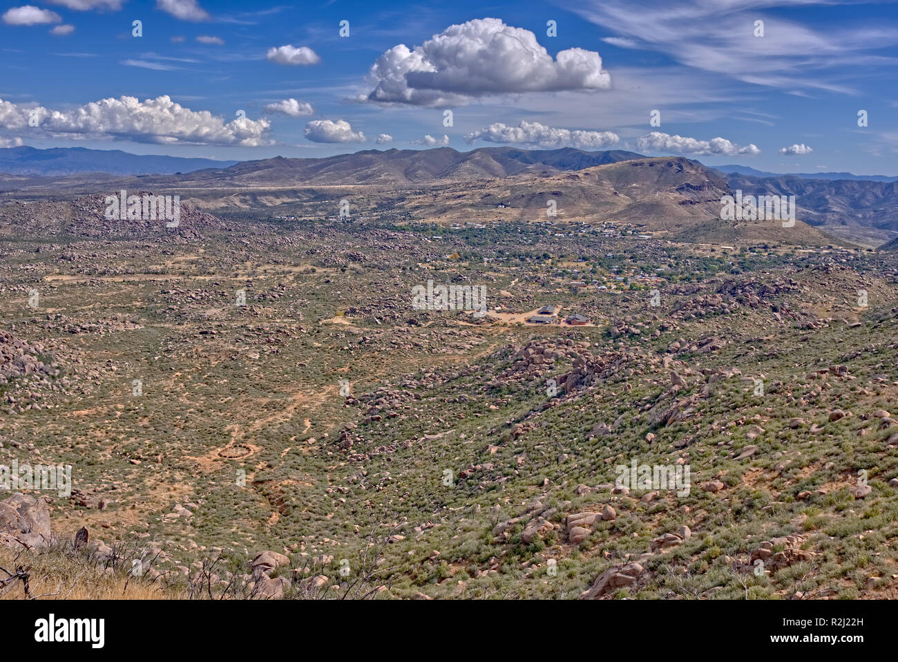 Vista aerea della montagna di granito Hotshots Memorial, Arizona, Stati Uniti Foto Stock