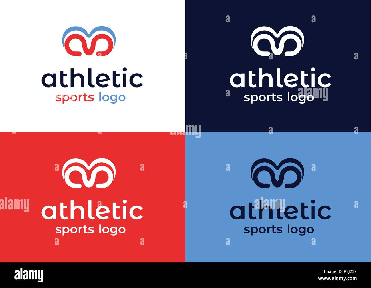 Atletica moderni sport palestra Fitness Logo Branding con ala simbolo Ram Illustrazione Vettoriale