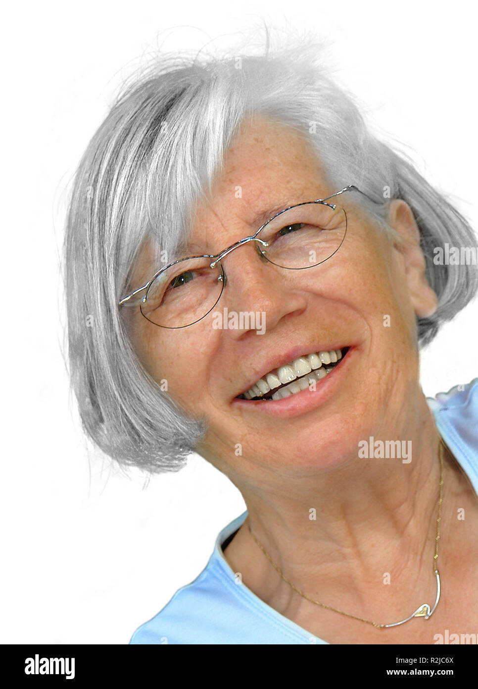 Pensionato ridendo felice Foto Stock