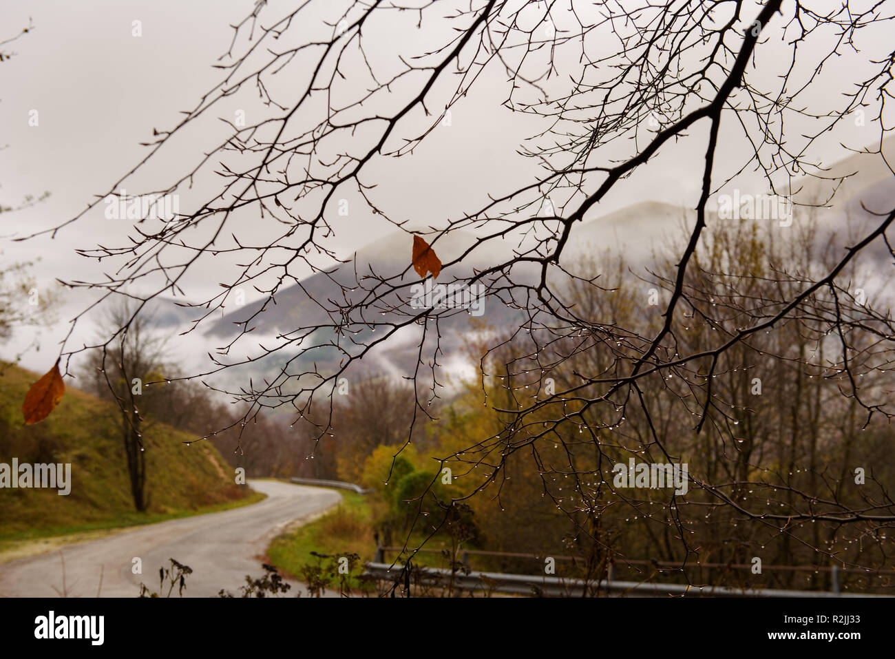 Paesaggio autunnale del Parco Nazionale d'Abruzzo Foto Stock