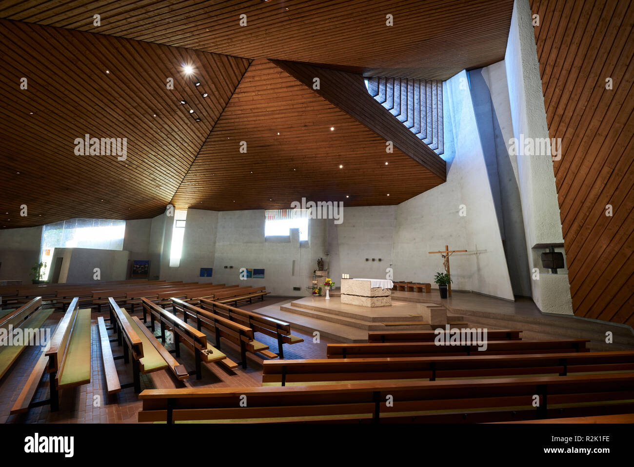 Della chiesa dello Spirito Santo Waiblingen interno Foto Stock