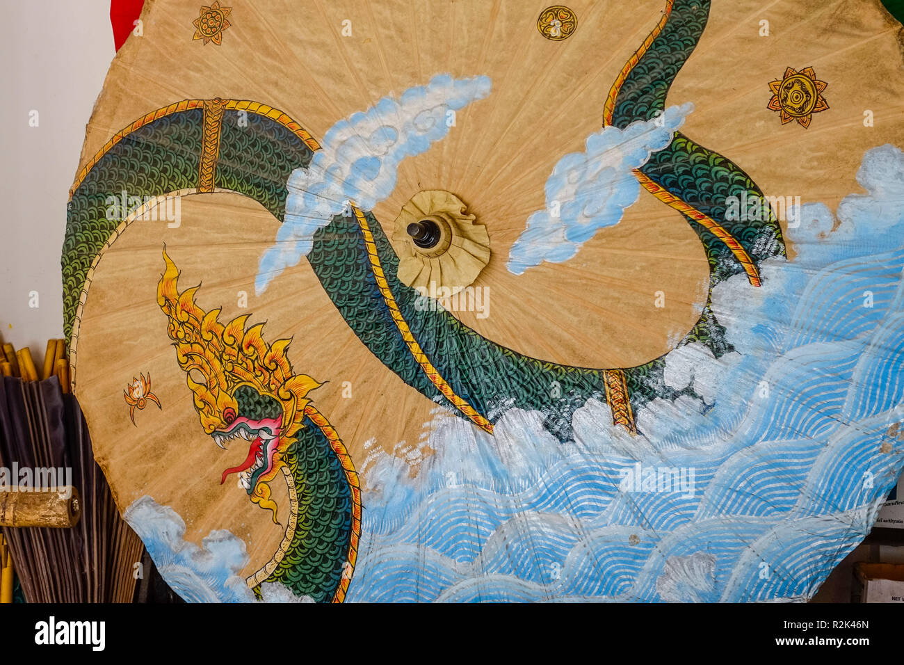 Ombrello in fabbrica a Bo Sang, Thailandia Foto Stock Ombrello in fabbrica a Bo Sang, Thailandia Foto Stock