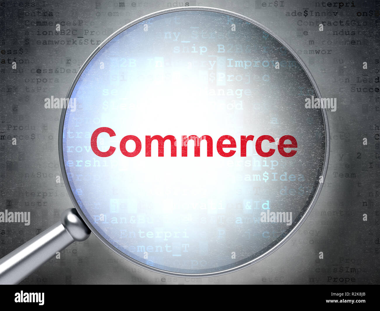 Il concetto di business: Commercio con vetro ottico Foto Stock