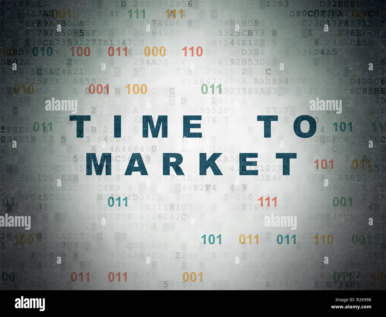 Concetto di tempo: Tempo di mercato sui dati digitali sullo sfondo della carta Foto Stock