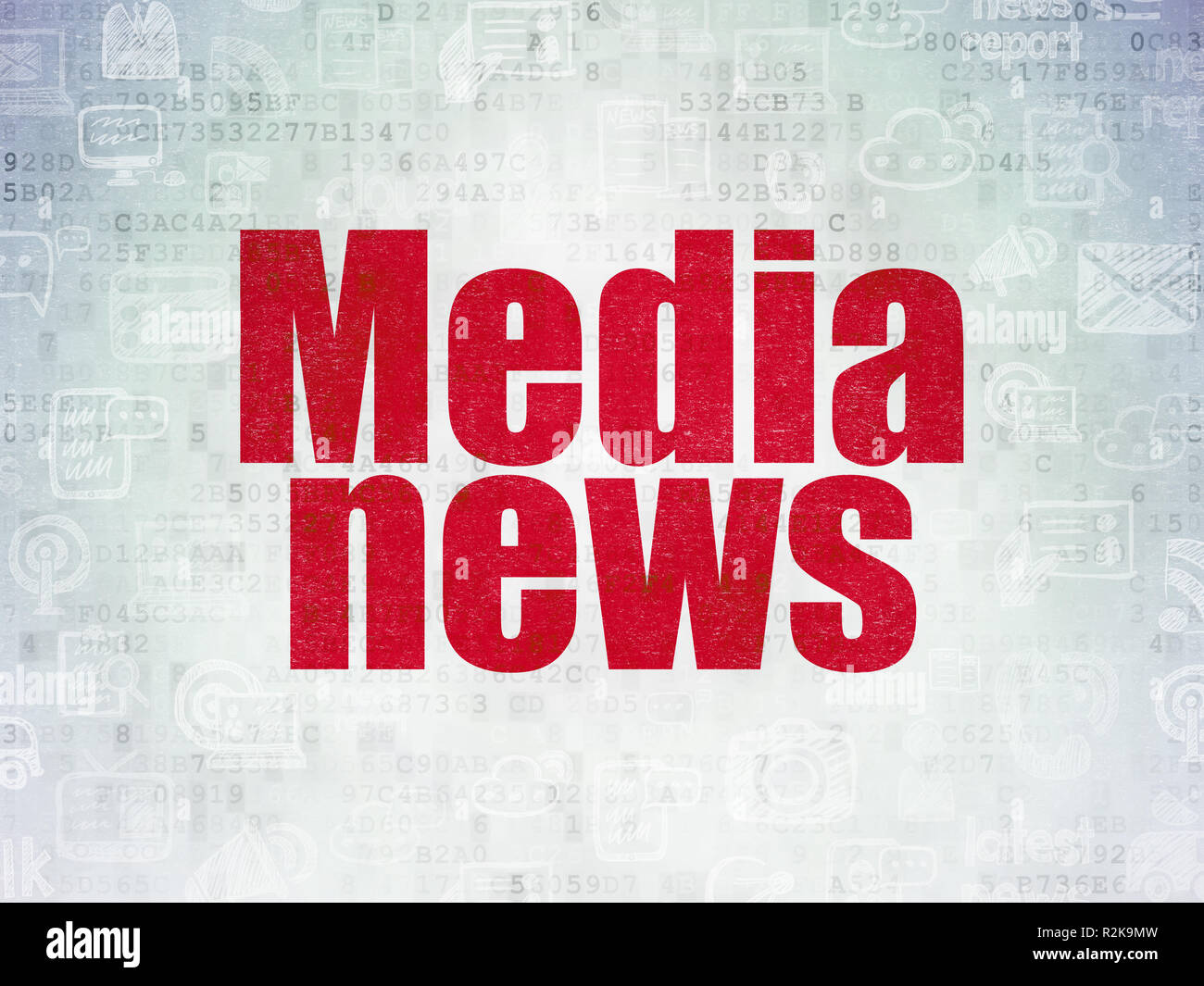 News concept: Media notizie sui dati digitali sfondo della carta Foto Stock