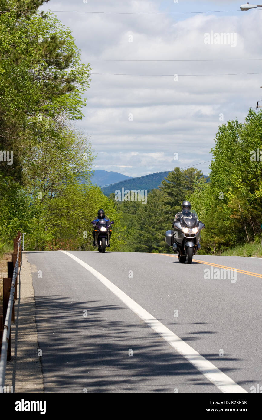 Motociclette nel Adirondacks Foto Stock