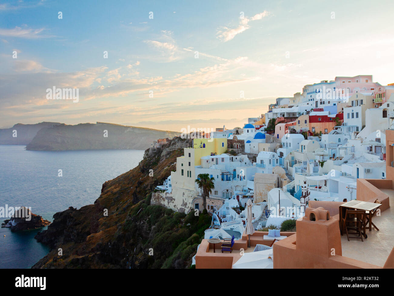 Bellissimi dettagli dell'isola di Santorini, Grecia Foto Stock