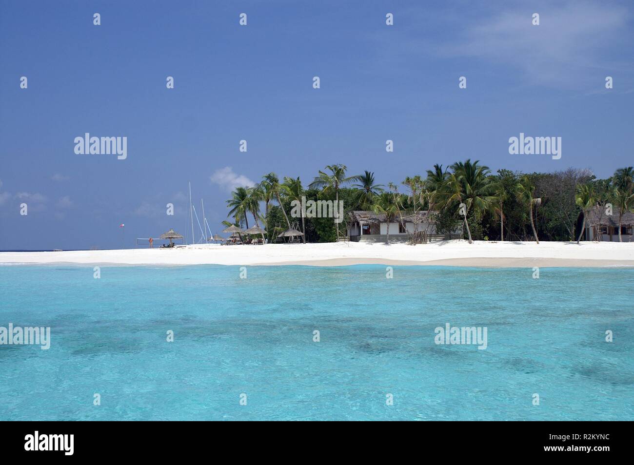 Reethi Beach maldive high res. Foto Stock