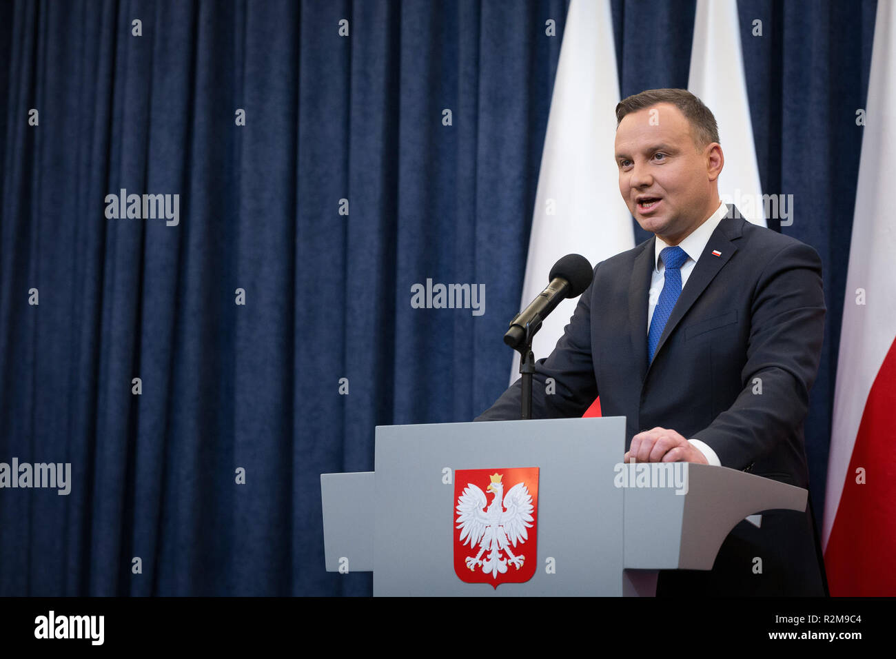 Presidente polacco Andrzej Duda al Palazzo Presidenziale a Varsavia in Polonia il 6 febbraio 2018 Foto Stock