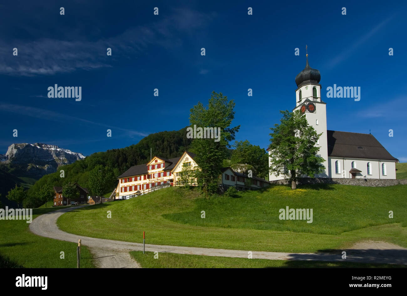 Chiesa di montagna in appenzell Foto Stock