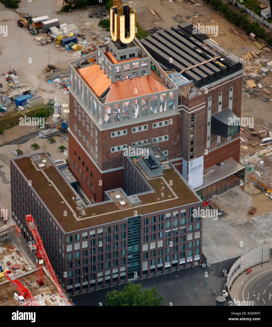 La visualizzazione pubblica apertura partita Germania - Australia 4: 0 WC 2010, Dortmund, la zona della Ruhr, Renania settentrionale-Vestfalia, Germania, Europa, Vista Aerea, Foto Stock