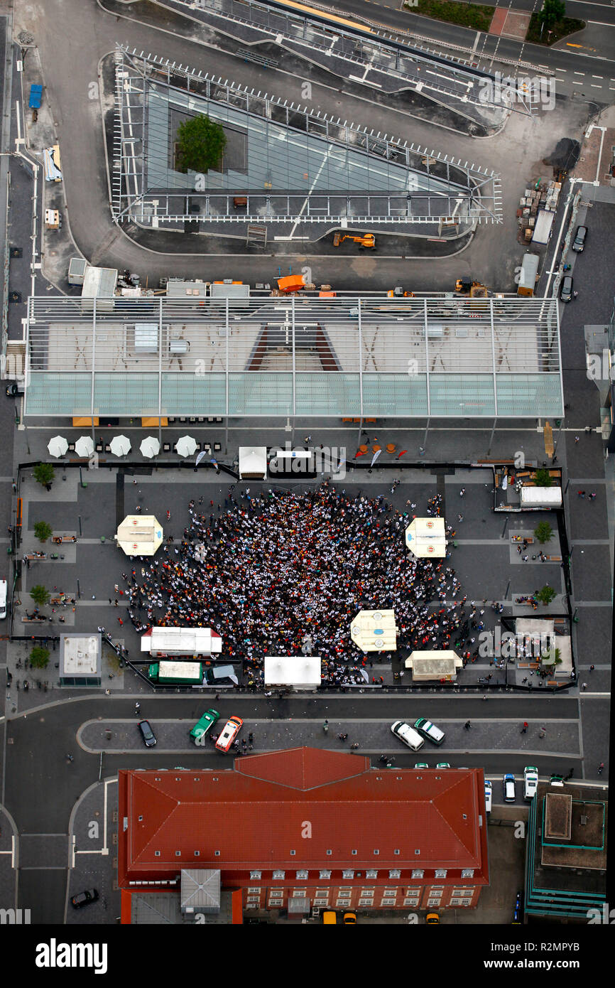 La visualizzazione pubblica apertura partita Germania - Australia 4: 0 WC 2010, Bottrop, la zona della Ruhr, Renania settentrionale-Vestfalia, Germania, Europa, Vista Aerea, Foto Stock