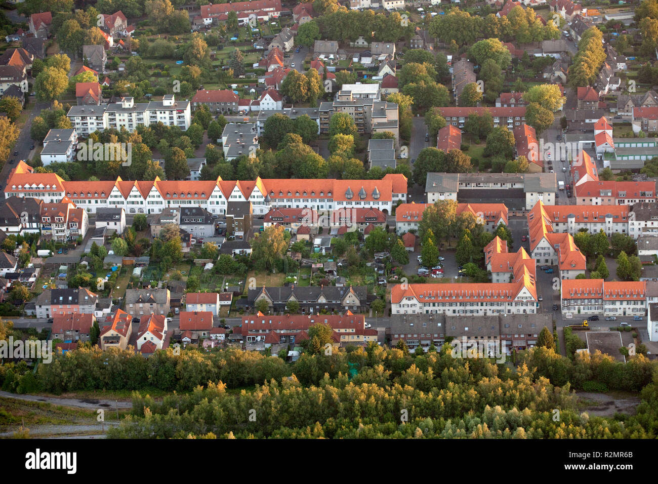 Vista aerea, Herten, edifici di miniera, la zona della Ruhr, Renania settentrionale-Vestfalia, Germania, Europa Foto Stock