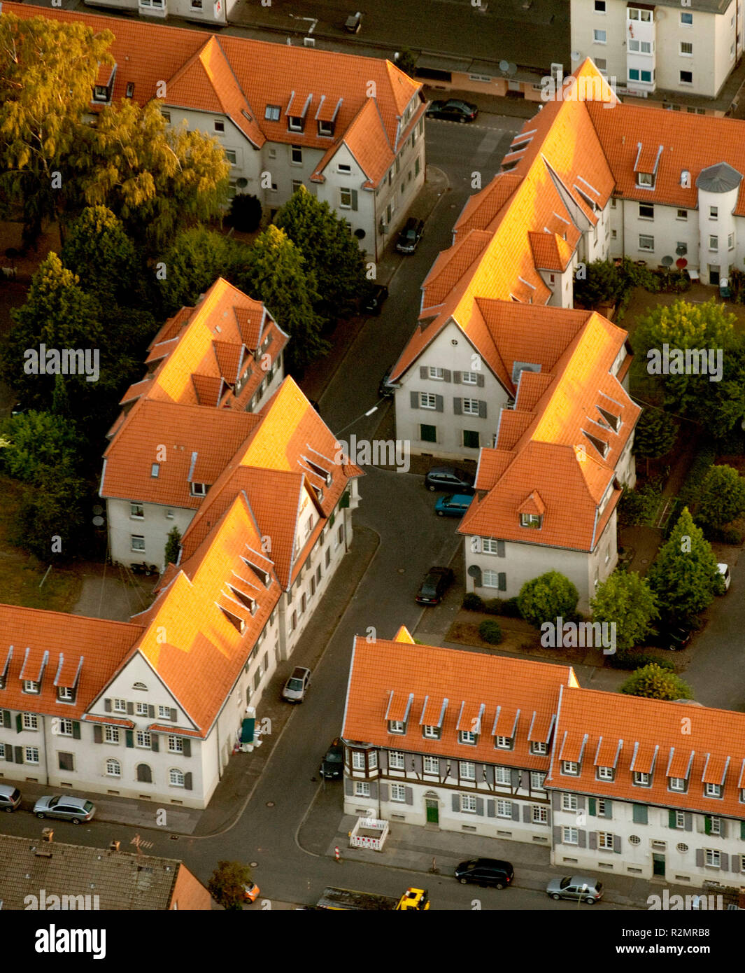 Vista aerea, Herten, edifici di miniera, la zona della Ruhr, Renania settentrionale-Vestfalia, Germania, Europa Foto Stock