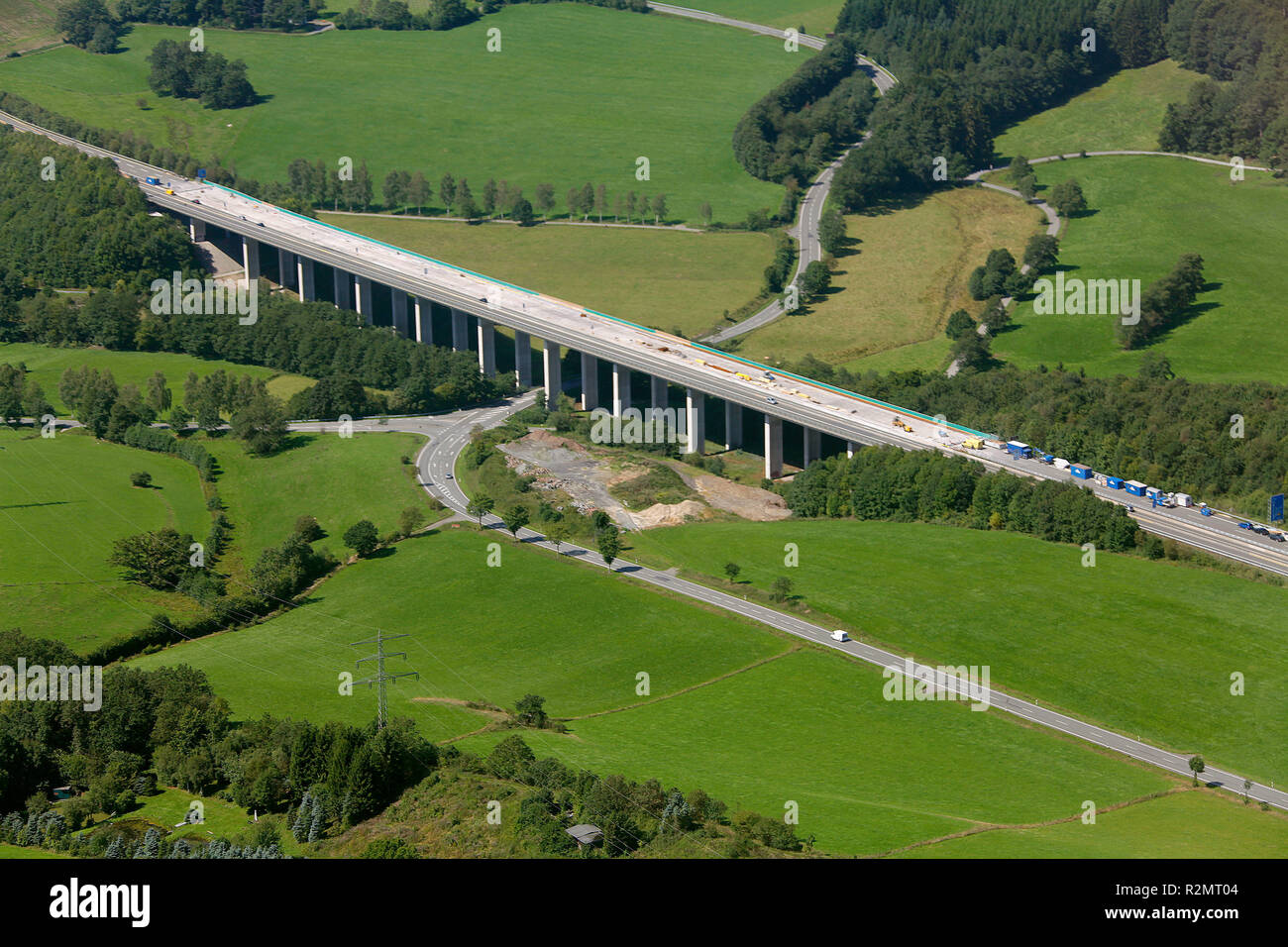Vista aerea, Meschede, Renania settentrionale-Vestfalia, Germania, Europa Foto Stock