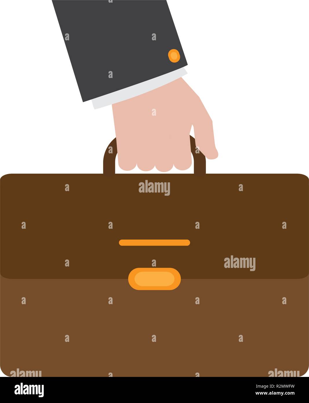 Mano che tiene una icona della valigia Illustrazione Vettoriale