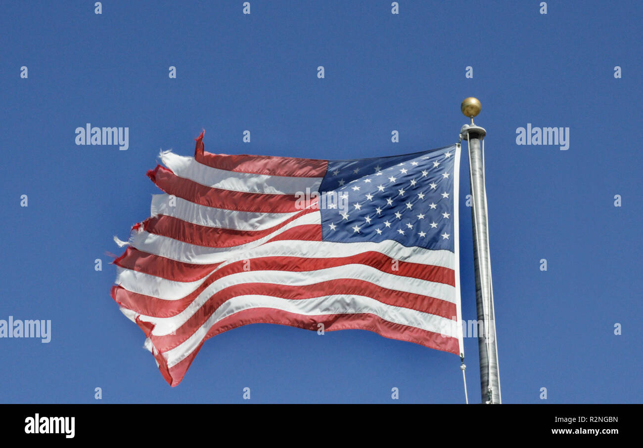 La bandiera americana Foto Stock
