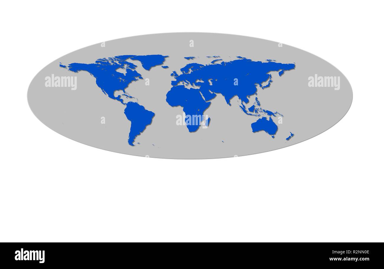 Logo azienda - mappa del mondo Foto Stock