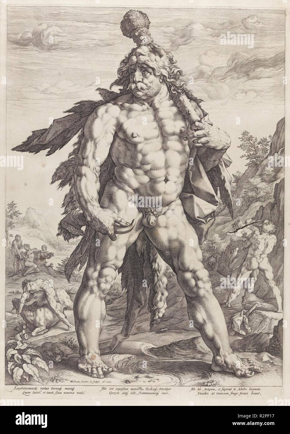 Heindrick Goltzius / 'Grande Hercules'. 1589. Burin su cui la carta. Museo : Museo del Prado di Madrid, España. Autore: GOLTZIUS, HEINDRICK. HENDRICK GOLTZIUS. Hendrik Goltzius. Foto Stock
