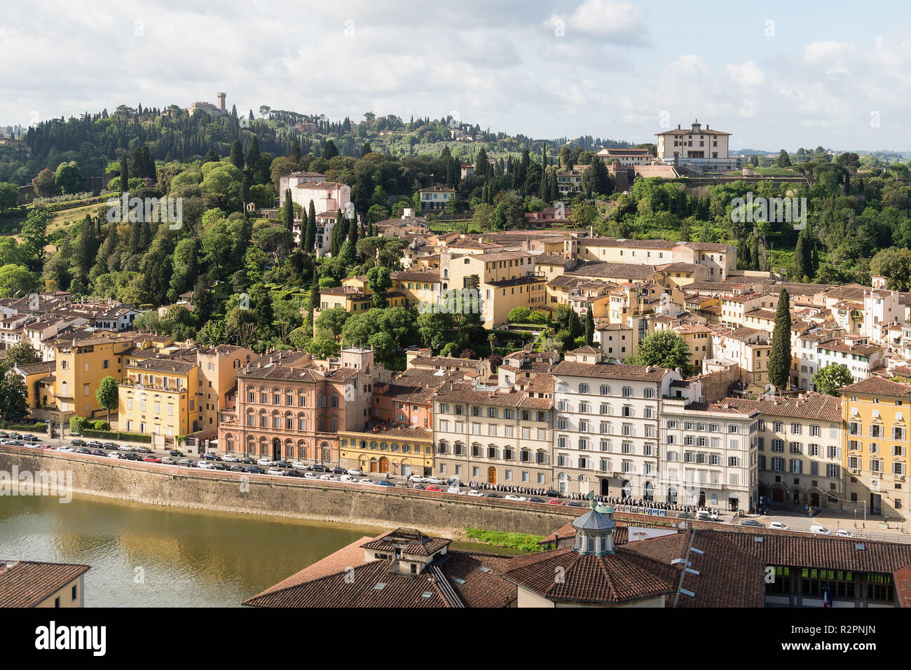 Firenze, vista di Oltrarno, Forte di Belvedere, Villa Giardino Foto Stock