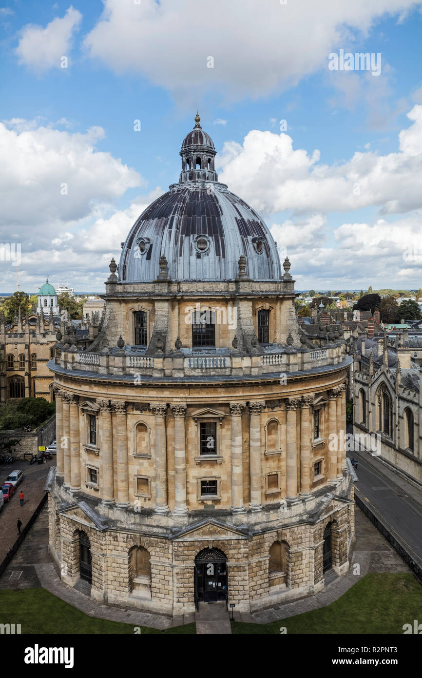 Oxford Bodleian Library edificio dalla Chiesa Universitaria Foto Stock