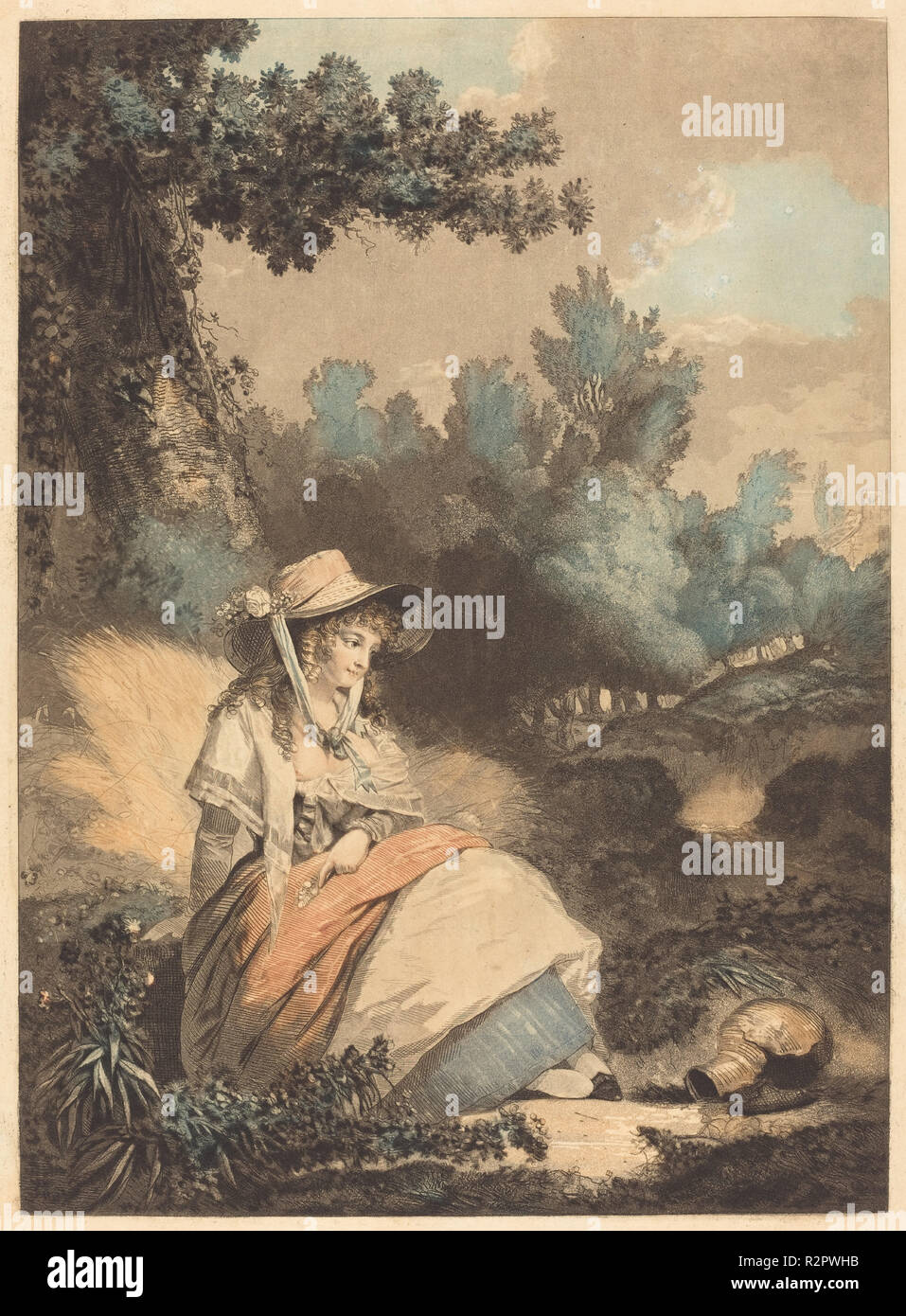 Pauvre Annette. Data: 1795. Medium: colore acquatinta e attacco. Museo: National Gallery of Art di Washington DC. Autore: Philibert-Louis Debucourt. Foto Stock