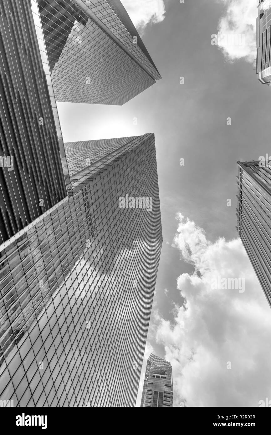 Singapore, alto-aumento di facciate in Downtown Foto Stock