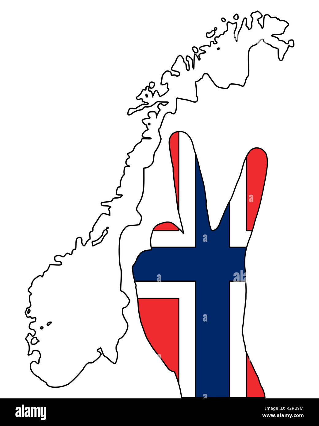 Norvegese segnale a mano Foto Stock